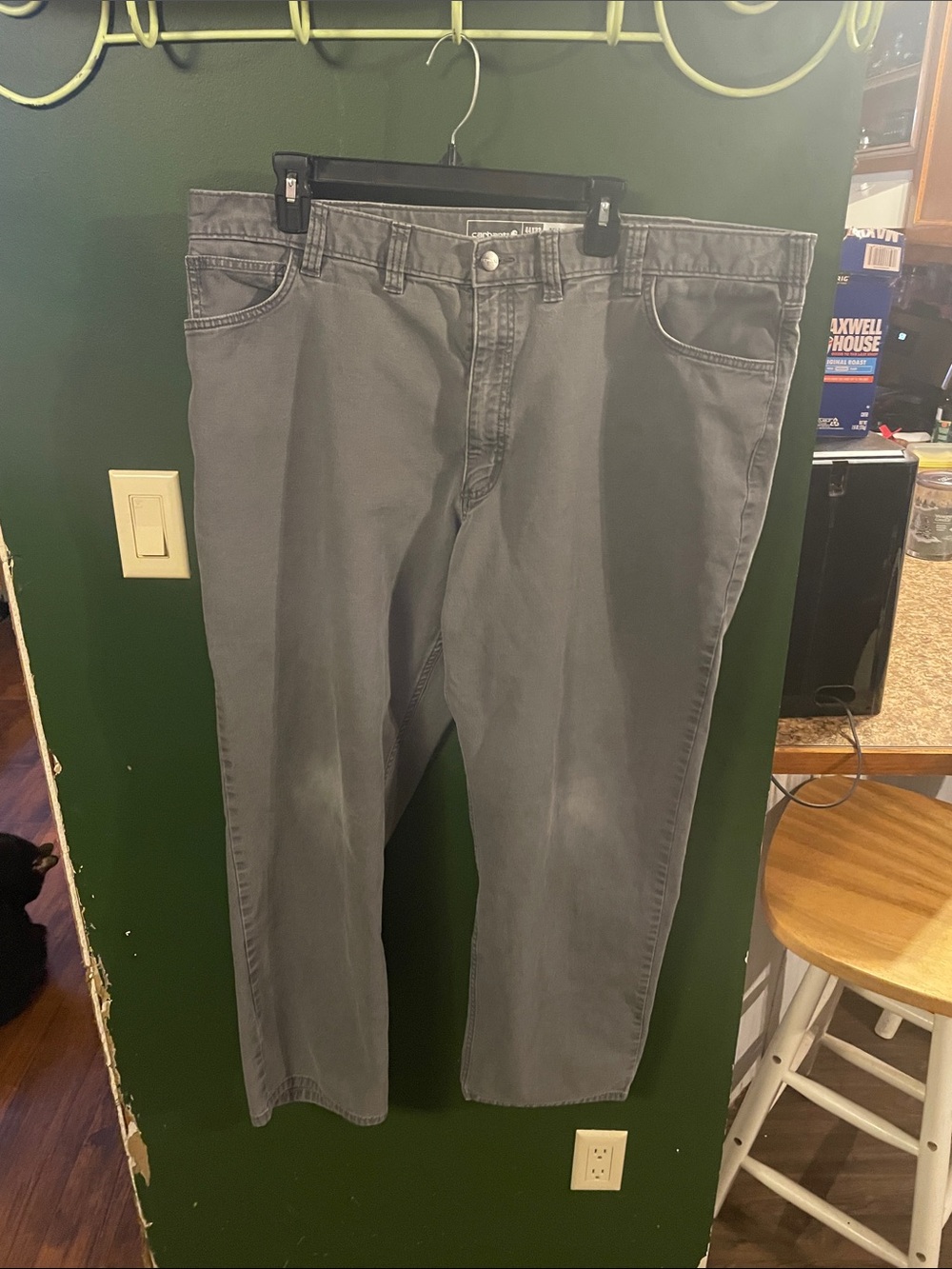 Carhartt Men’s Gray Relaxed Fit Work Wear Pants Size 44x32